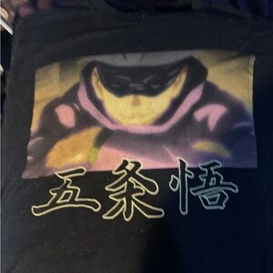 JJK Gojo Black Graphic Tee with Anime Print